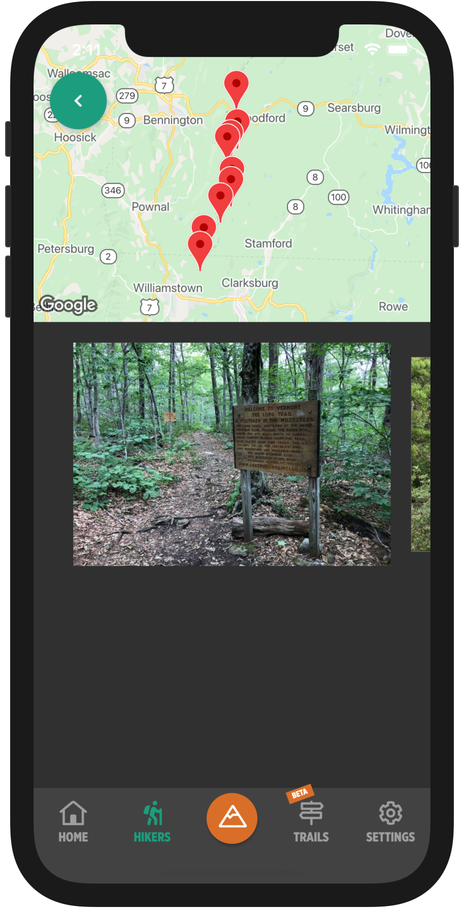 HikerFeed Mobile Screenshot - Trail Community Filters